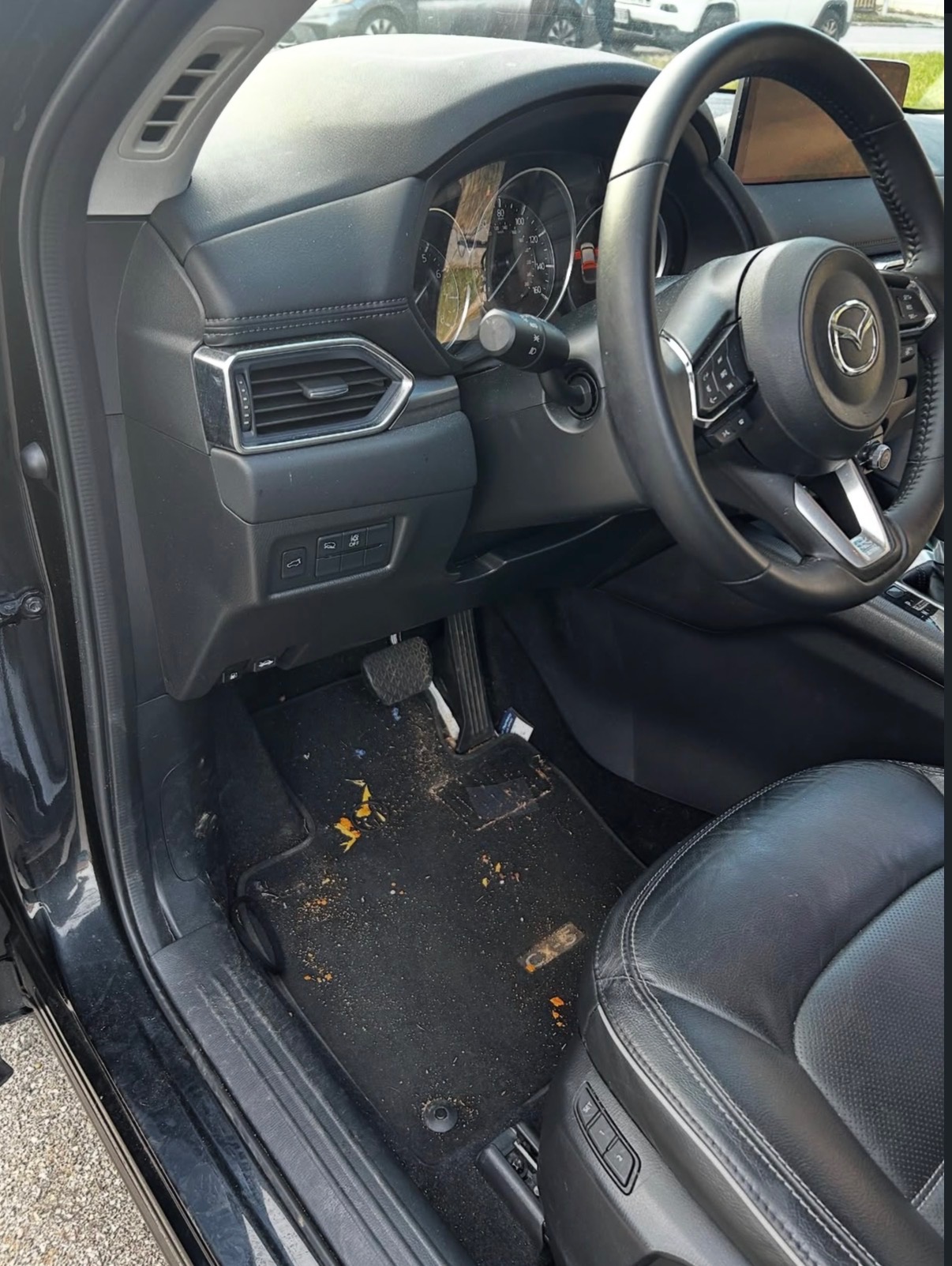 Driver footwell before detailing